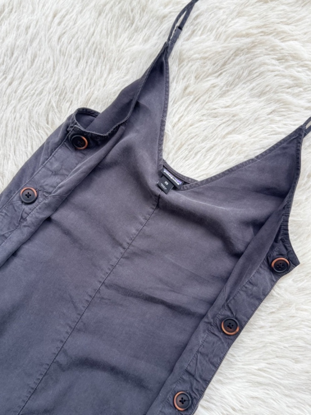 Patagonia Charcoal Side Button Wide Leg Jumpsuit Romper XS Minimalist Gorpcore